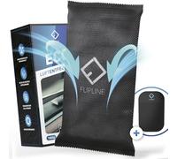 FLIPLINE Eco - Deumidificatore per auto, 2 x 1 kg [Made in Germany] + tappetino antiscivolo per auto riutilizzabile contro i vetri delle auto appannati, cuscino di umidità in granulato naturale