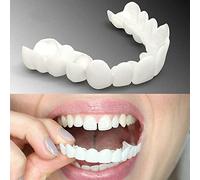 Flipped Warmth 2 Paia Denti Finti Faccette Dentali Superiore E Inferiore, Dentiera Provvisoria per Coprire I Denti Mancanti E Ripristinare Un Sorriso Sicuro, Denti Finti per Uomini E Donne