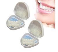 Flipped Warmth 2 Paia Denti Finti in Silicone Snap on Faccette Dentali, Denti Finti da Applicare da Soli Protesi Dentale Inferiore E Superiore Dentiera Provvisoria Copri I Denti Imperfetti