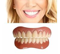 Flipped Warmth 2 Paia Dentiere in Silicone, Faccette Dentali, Denti Finti Provvisoria Superiori E Inferiori, Faccette A Scatto, Denti Finti da Applicare da Soli per Uomo E da Donna