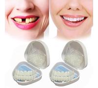 Flipped Warmth 2 Paia Faccette Dentali Dentiera Provvisoria, Protesi Dentale Denti Finti, Faccette Denti Finti Superiore E Inferiore, Denti Bianchi Dentiera Provvisoria per Uomini E Donne