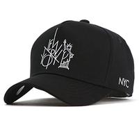 Flipper NY NYC New York City Statua della libertà Logo Strutturato Cotone Ballcap Baseball cap Regolabile Snapback Cappello, Nero, Medium-Large