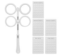Flipper Ottico con Schede per Test di Visione, Strumento per Lente Flip Optometria Regolabile in Plastica per Ambliopia, Lente per Test di Conferma Ambliopia per Visione da Vicino (bianco)(±50)
