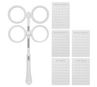 Flipper ottico, strumento con lente flip optometrica in plastica regolabile con scheda di test della vista per ambliopia (bianco)(±50)