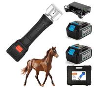 Flippers A Cavallo Cordless 500w, Trimmer Equino Professionale Con 2 Batterie Ricaricabili, Cesoie Elettriche A 6 Marce, Lame Di Acciaio Al Carbonio Staccabili, Potenti Tagliabroni Professionisti