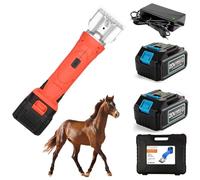 Flippers A Cavallo Cordless 500w, Trimmer Equino Professionale Con 2 Batterie Ricaricabili, Cesoie Elettriche A 6 Marce, Lame Di Acciaio Al Carbonio Staccabili, Potenti Tagliabroni Professionisti red