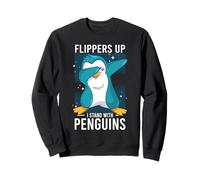 Flippers Up I Stand With Penguins Funny Arctic Gift Felpa