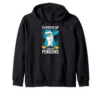 Flippers Up I Stand With Penguins Funny Arctic Gift Felpa con Cappuccio