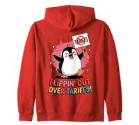 Flippin' Out Over Tariffs Divertente Penguin Contro Tariffs Meme Felpa con Cappuccio