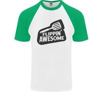 Flipping Stupenda Divertente BBQ Chef Festa Del Papà Uomo S/S Baseball T-Shirt