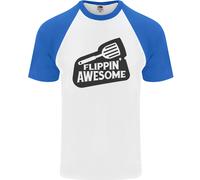 Flipping Stupenda Divertente BBQ Chef Festa Del Papà Uomo S/S Baseball T-Shirt