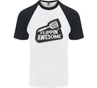 Flipping Stupenda Divertente BBQ Chef Festa Del Papà Uomo S/S Baseball T-Shirt