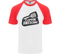 Flipping Stupenda Divertente BBQ Chef Festa Del Papà Uomo S/S Baseball T-Shirt