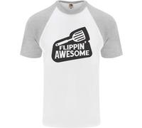 Flipping Stupenda Divertente BBQ Chef Festa Del Papà Uomo S/S Baseball T-Shirt