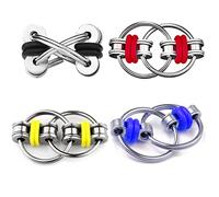 Flippy Chain Fidget Decompressione Giocattoli,Set di 4 Catene a Rulli e Catenelle Fidget Giocattolo Catena Della Bici per ADHD, ADD, Autismo, Sollievo Dall'ansia