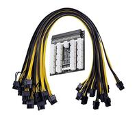 Flisdtry 12V PCI-E 21X6 Pin Adattatore di Alimentazione Server Scheda Breakout per 1800W PSU GPU BTC Mining con 21 Cavi