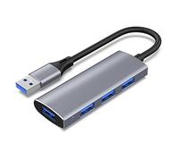 Flisdtry 4-in-1 USB Hub Splitter, USB portatile USB-A a USB 3.0+3X USB 2.0 Docking Station Hub Splitter Adattatore multiporta, TS41