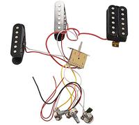Flisdtry Cablaggio per chitarra elettrica precablato 5- Interruttore 2T1V Controllo SSH per nero