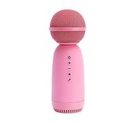 Flisdtry Microfono wireless Bluetooth altoparlante, microfono wireless per karaoke per bambini per cantare, microfono portatile per karaoke, rosa