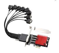 Flisdtry Scheda di espansione da PCIE a 8 porte RS232 PCI-E Scheda seriale DB9 a 8 porte PCI-E Scheda di controllo PCI- Chipset