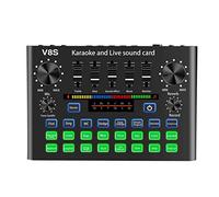 Flisdtry Set di schede Audio per Telefono V8S Microfono Bluetooth Attrezzature Live Computer Microfono Universale Voce