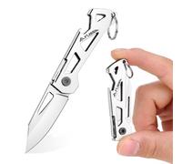 FLISSA Coltellino Tascabile Mini Grezzo, 6,5cm Coltello Pieghevole EDC | Lama Acciaio Inox, con Apribottiglie e Portachiavi, Leggero e Compatto per Uso Quotidiano, Campeggio, Viaggi, Regalo.