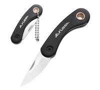FLISSA Mini Coltellino Tascabile, Coltello a Serramanico con Lama in Acciaio INOX 5CR15MOV, CNC-Scolpita, Senza Blocco, con Portachiavi, EDC Coltello in Alluminio per Uso Quotidiano e Outdoor