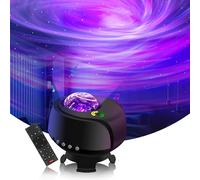 FLITI Proiettore Galassia, Galaxy Light 2.0 con Nebulose e Forme di Galassie Cambianti, Luci Notturna per Stanze e Parti, Nero, Rotonda