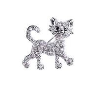 Fliyeong - Spilla a forma di gatto, con cristalli trasparenti, per matrimonio, da donna, colore: oro