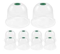Flkiglm 10 pezzi cappelli per piante, cupola idratante, campana da giardino, copertura trasparente per campane, zoccoli trasparenti per piante, aiuta le piante a crescere, osservati