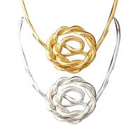 Flkiglm 2 Pezzi Collana pieghevole Snake Collana flessibile multiuso, Collana serpente pieghevole, bracciale collana serpente d'oro pieghevole per donna, gioielli twist flessibili