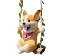 Flkiglm Graziosa decorazione per per cuccioli, statua da giardino per cani, robusta statua per il cortile, statua da giardino, decorazione per cuccioli resistente ai raggi UV, per compleanno