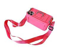 FLKWOP Scatola di immagazzinaggio del telefono Crossbody del telefono portatile della borsa di trucco decorazione divertente e per 12 X9f3 scatola di immagazzinaggio del disordine rosso rosa