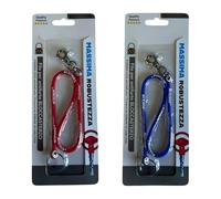 FLLAGG20 2X Laccio Block Shaft Rosso e Blu Laccetto in Gomma Compatibile con Chiave Blockshaft Auto Portachiavi Lungo 38 cm in Silicone con Moschettone KeyChain Ganci Bloccasterzo Antifurto Catena