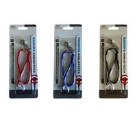 FLLAGG20 3X Laccio Block Shaft Rosso Blu e Nero Laccetto in Gomma Compatibile con Chiave Blockshaft Auto Portachiavi Lungo 38 cm in Silicone con Moschettone KeyChain Ganci per Bloccasterzo Antifurto