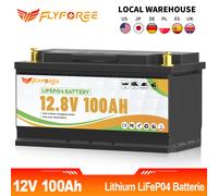 FLLYROWTH 12V 100Ah LiFePo4 Batteria al litio 100A BMS per RV Barca Motore Inverter Solare Eolico Off-Road Off-grid LiFePO4 Batter