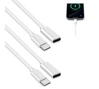 Fllyvly 2Pack Cavo di Prolunga USB-C per Caricatore MagSafe, Tipo C Maschio a Femmina, Supporto Ricarica 9V 3A, Trasferimento Dati 480Mbps, Compatibile con MacBook M1, iPhone 13, 1M - Bianco