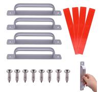 Fllyvly 4 Pezzi Maniglie per Porte Scorrevoli in Acciaio Inossidabile con Piastra - Maniglie per Porte della Stalla - Design Elegante e Resistente, Finitura Argento, Facile Installazione