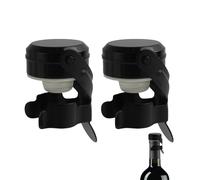 Fllyvly Set di 2 Tappi per Vino e Spumante in Acciaio Inox, Tappo Riutilizzabile a Prova di Perdite, per Mantenere Il Vino Fresco, Adatto per Champagne, e Vino Rosso/Bianco (Nero)