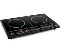 FLM SYSTEM Piastra a induzione 2 fuochi Fornello a induzione, Piastra a, Piastra induzione doppia, Fornello Elettrico, Fornello 4000W, Doppia Piastra: 2000W + 2000W, Riscaldamento Rapido