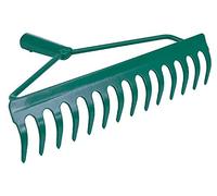 FLO 35755-Rastrello a 36 denti in acciaio 14 cm senza manico