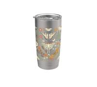 Flo botanico vintage farfalla falena felce fiori selvatici giardino Flo Bicchiere termico in acciaio inox doppia parete