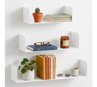 Flo.mar Mensole da Parete per Libri Bianco Kit 3 Pezzi 60/50/40 cm