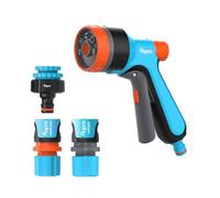 FLO-PRO - Pistola a spruzzo con connettore SUPERGRIP per tubo da giardino, ø 12,5 mm - 15 mm, 1 connettore esterno per rubinetto, 1 connettore per tubo flessibile, 1 connettore per arresto dell'acqua,