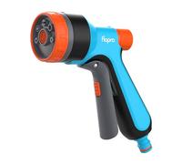 FLO-PRO - Pistola a spruzzo multifunzione: 7 modelli morbido, rosa, ventilatore, riempimento, nebbia, getto, cono. Pistola per tubi con grilletto con controllo di blocco e flusso. Pistola a spruzzo