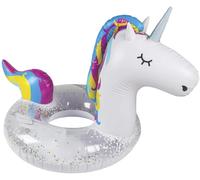 Float Da Piscina Gonfiabile A Forma Di Unicorno Glitter Bianco Di 4 Piedi