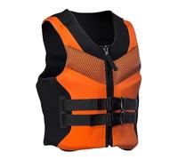 Float Jacket Adult Neoprene High Buoyancy Adjustable Safety Swimming Float Jacket for Surfing Kayaking Rafting Boating Fishing Canoeing Water Sports Outdoor Safety Gear(Orange,4XL)