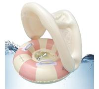Float with Canopy - Inflatable Swimming Seat with Foldable Sunshade, Safety Swim Ring for, Toy | Spring, Beach, Pool, Outdoor, Travel, Family Vacation