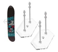 Floatdream 2 Pezzi Porta Skateboard Trasparente, Supporto per Skateboard in Acrilico, Staffa da Parete per Skateboard, per Esporre e Riporre Le Tavole da Skateboard(Trasparente)