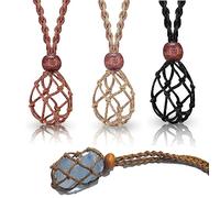 Floatdream 3 Pezzi Pendente Corda Regolabile, Cavo di Collana di Pietra Cristallo Quarzo, Porta Collane in Cristallo, Per collane, pietre grezze fai-da-te (dimensioni della borsa netta 30-35 mm)